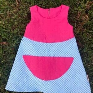 Jemima Pink & Blue Spotty, Pocket Play Dress